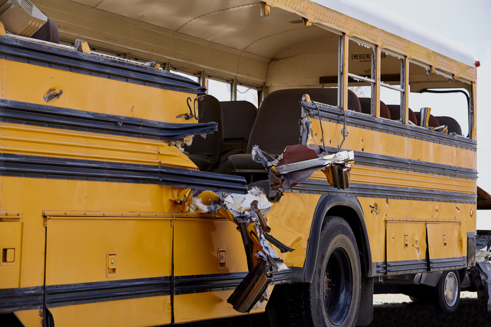 school bus damage vehicle accident collision